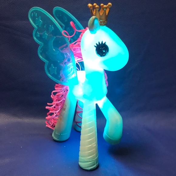 RARE Lalaloopsy Pony Moon Glow Blue Wings Multi color light Horse Doll - Picture 7 of 7